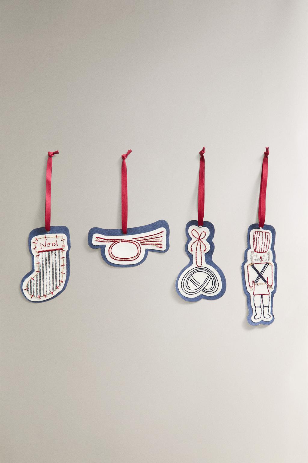 Набор бирок для подарков в виде рождественских фигур (набор из 8 штук)