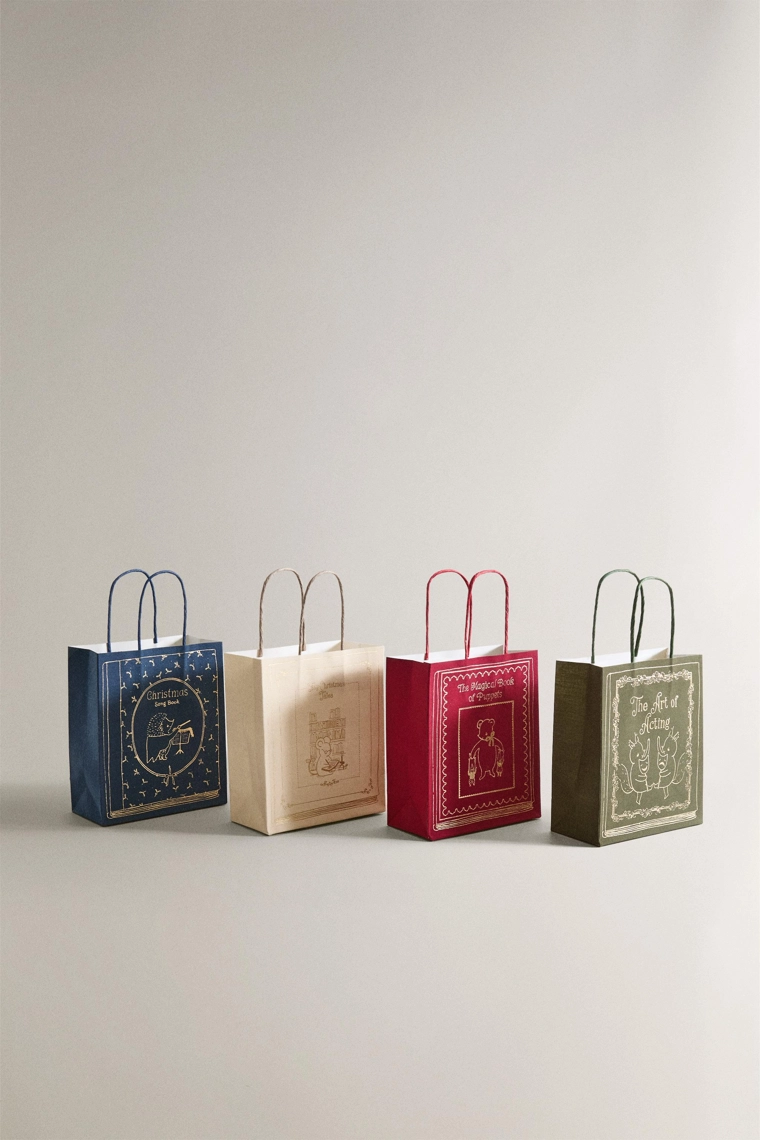 Набор маленьких рождественских книжных сумок (набор из 4)