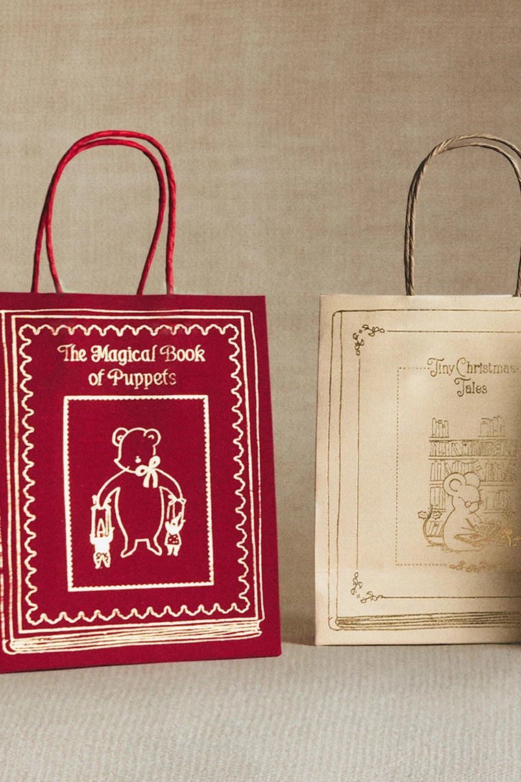 Набор маленьких рождественских книжных сумок (набор из 4)