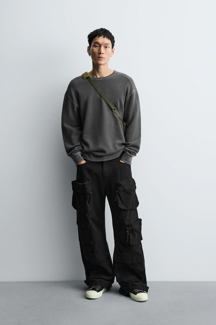 Футболка из махрового трикотажа в стиле washed