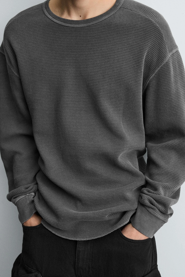 Футболка из махрового трикотажа в стиле washed