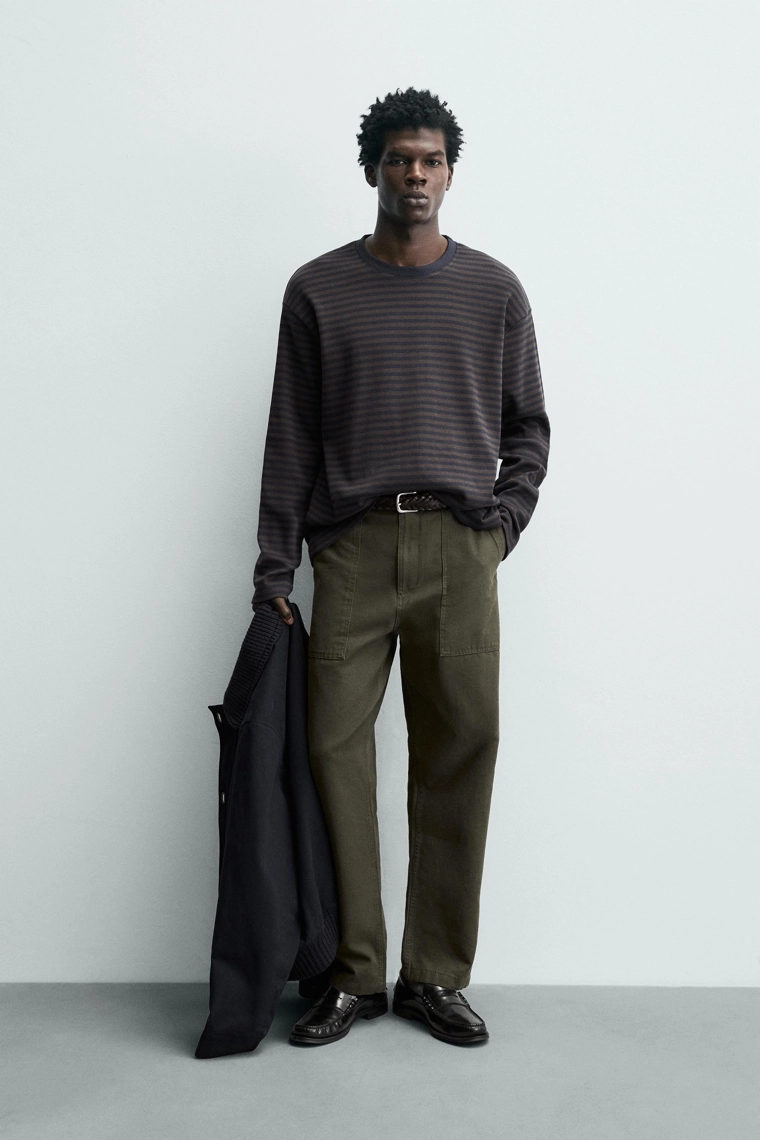 Полосатая футболка с контрастными деталями