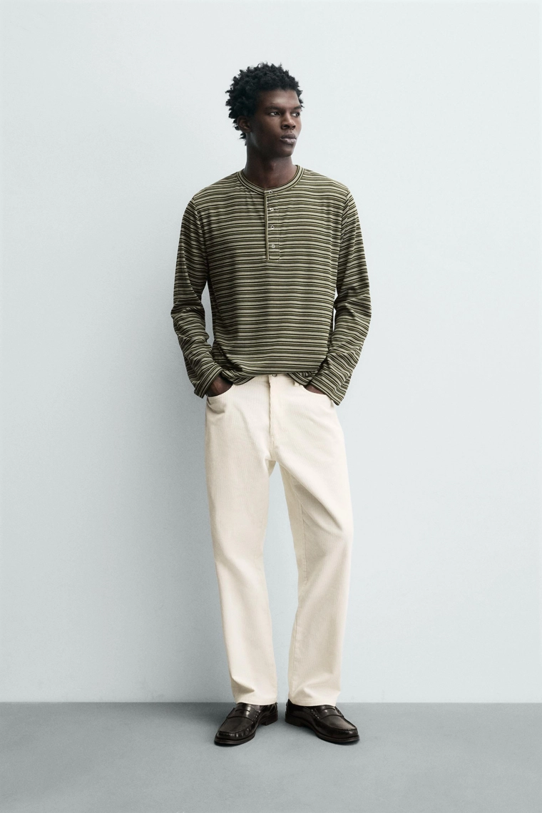 Полосатая хенли футболка