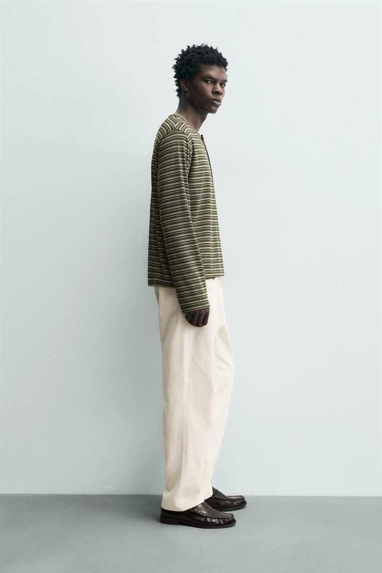 Полосатая хенли футболка