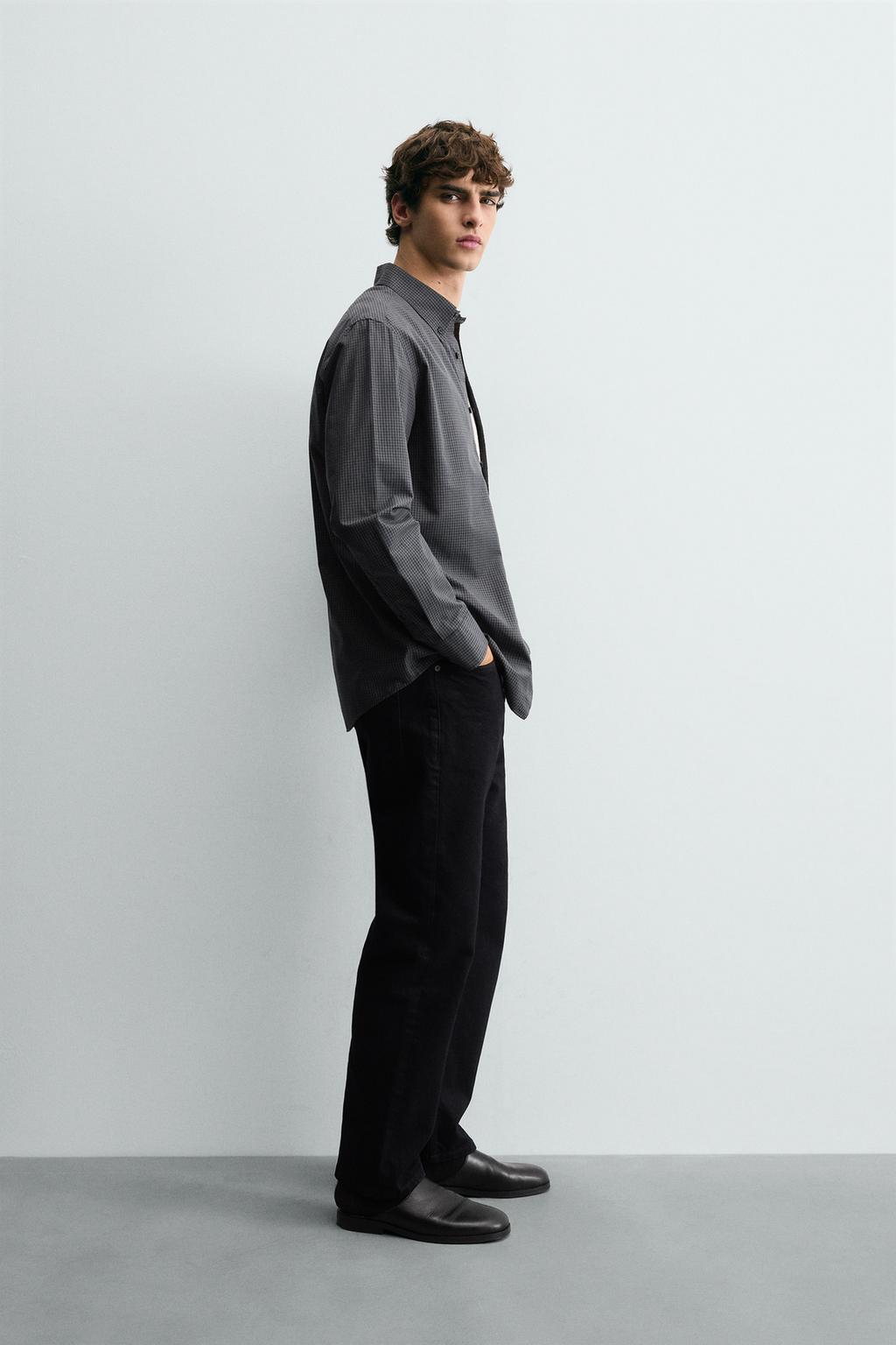 РУБАШКА В КЛЕТКУ ИЗ РЕЛЬЕФНОЙ ТКАНИ