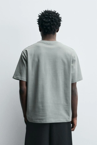 Light blue | 1165/315/406 - Zara Футболка с вышивкой в виде рыбы