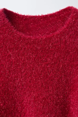 Свитер из ворсистого трикотажа с блёстками- Заказать в России