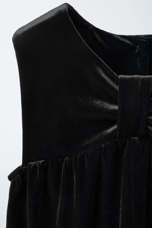 Длинный бархатный комбинезон с бантом- Заказать в России