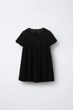 Бархатное платье с бантом и блёстками- Заказать в России