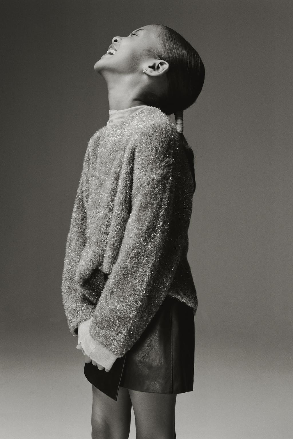 СВИТЕР ИЗ ВОРСИСТОГО ТРИКОТАЖА С БЛЕСТКАМИ