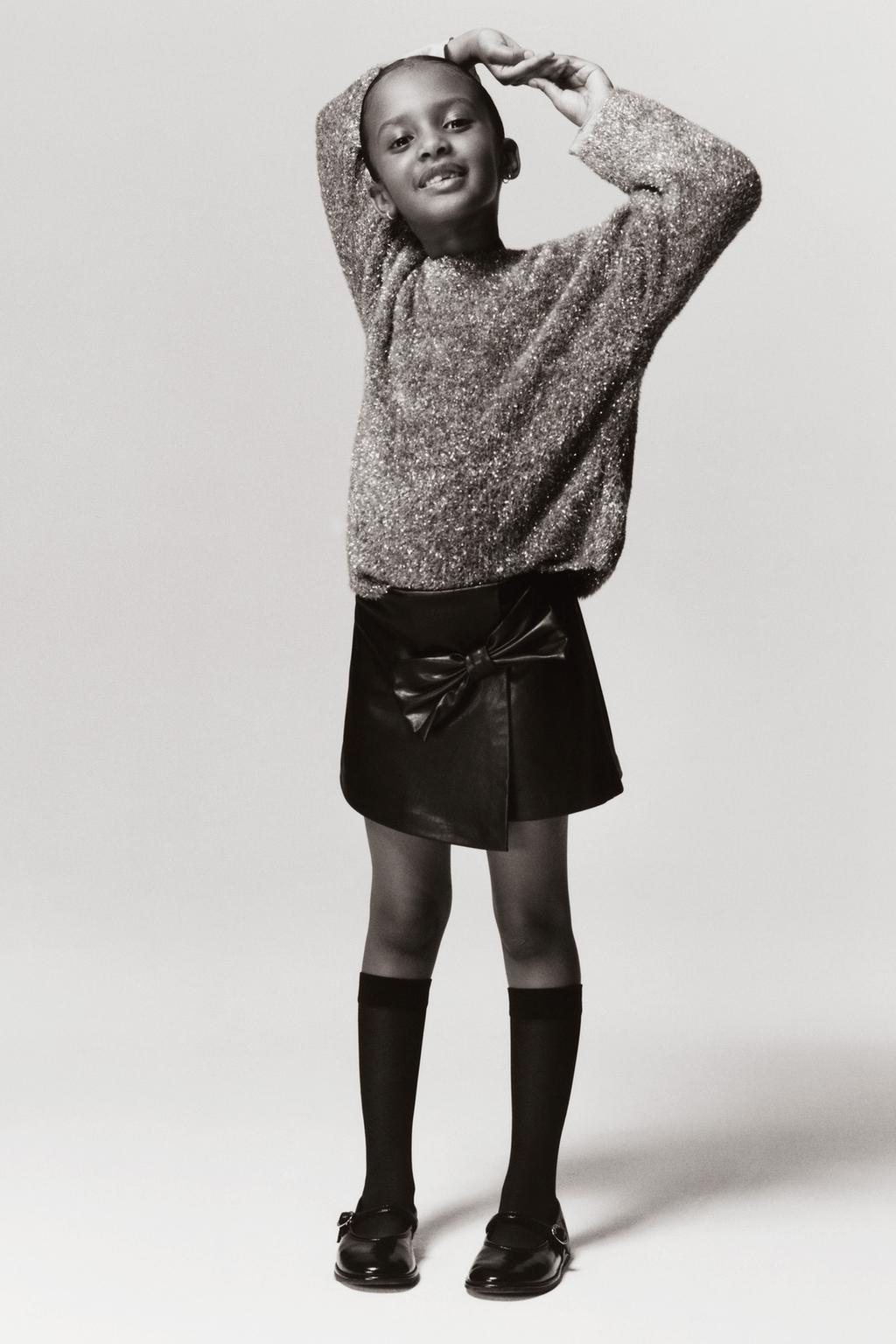 СВИТЕР ИЗ ВОРСИСТОГО ТРИКОТАЖА С БЛЕСТКАМИ