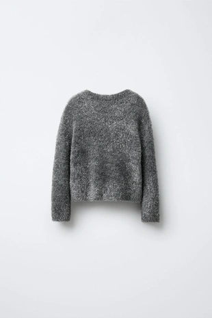 Свитер из ворсистого трикотажа с блестками