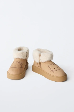 Brown | 2138/630/700 - Zara Ботинки на меху HELLO KITTY © SANRIO