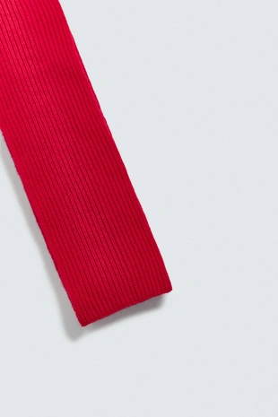 Red | 1942/319/600 - Zara Узкий шарф из смесовой шерсти