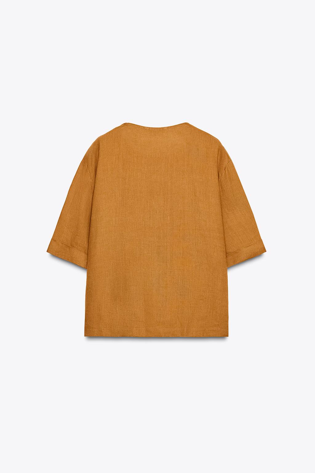 ТОП ИЗ ЛЬНА С КОРОТКИМИ РУКАВАМИ ZW COLLECTION