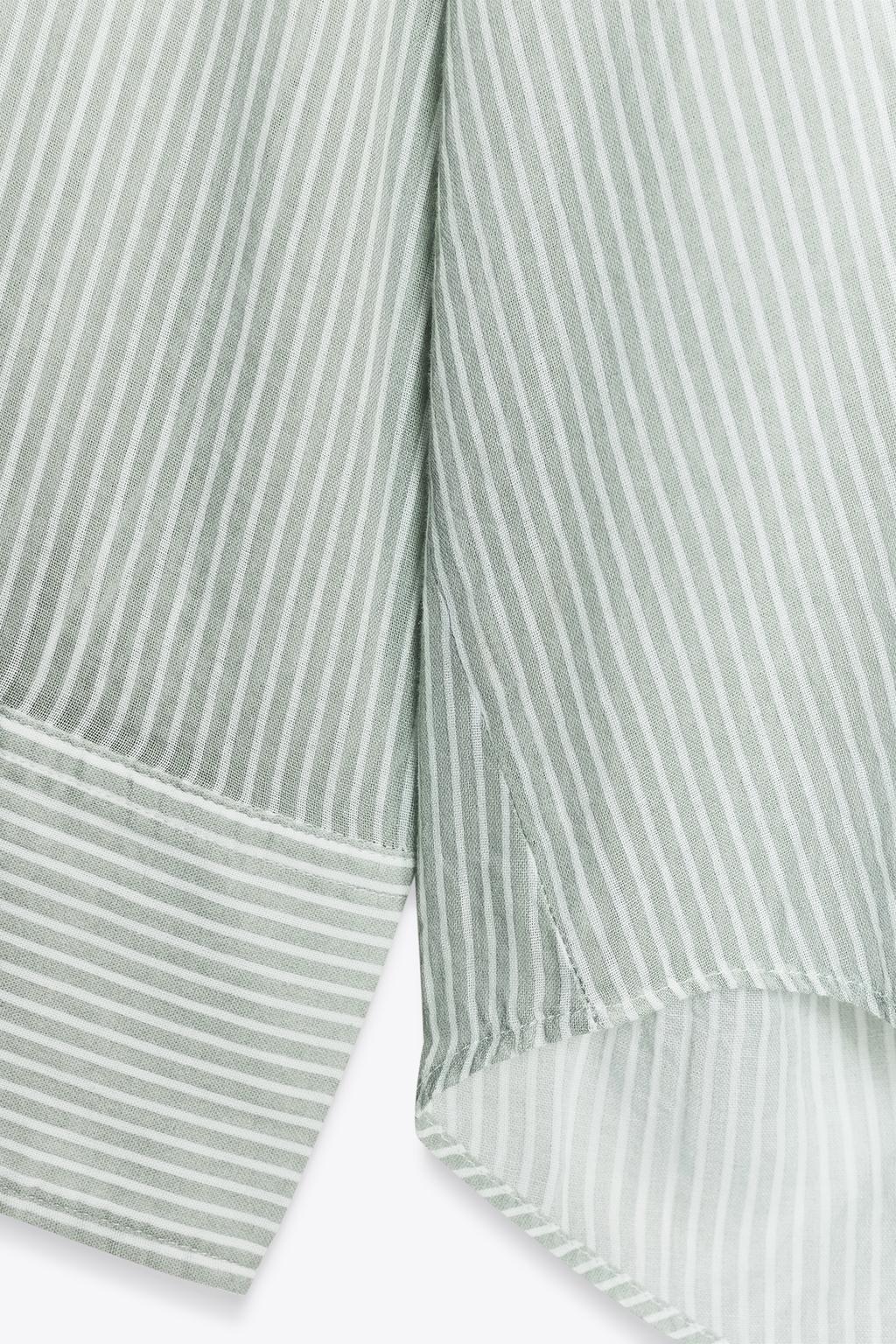 РУБАШКА ОВЕРСАЙЗ В ПОЛОСКУ ИЗ МАРЛИ