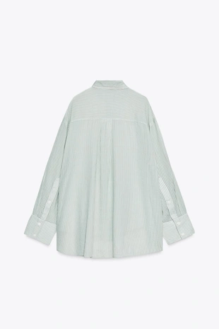 Рубашка оверсайз в полоску из марли- Заказать в России