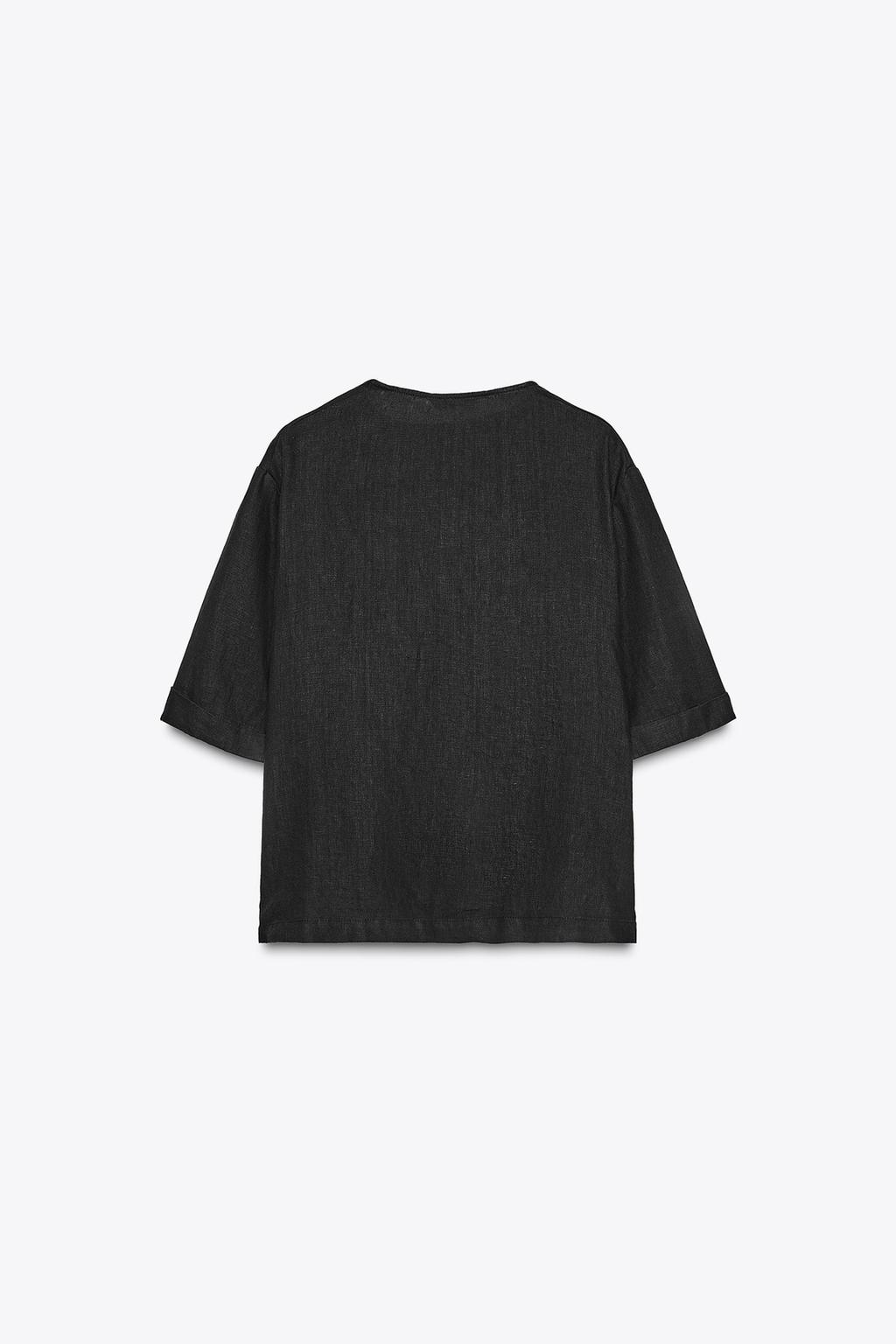 ТОП ИЗ ЛЬНА С КОРОТКИМИ РУКАВАМИ ZW COLLECTION