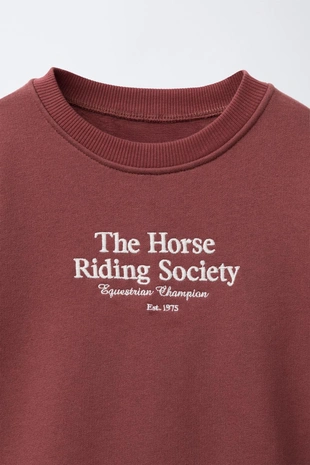 Burgundy | 3854/683/605 - Zara Толстовка с вышитой надписью