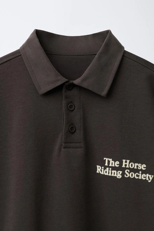 Anthracite grey | 5431/825/807 - Zara Поло с текстом из вельвета