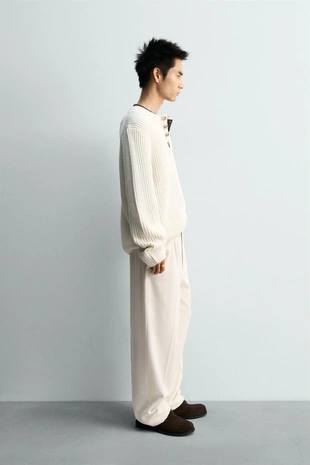 Свитер с воротником «хенли»- Заказать в России