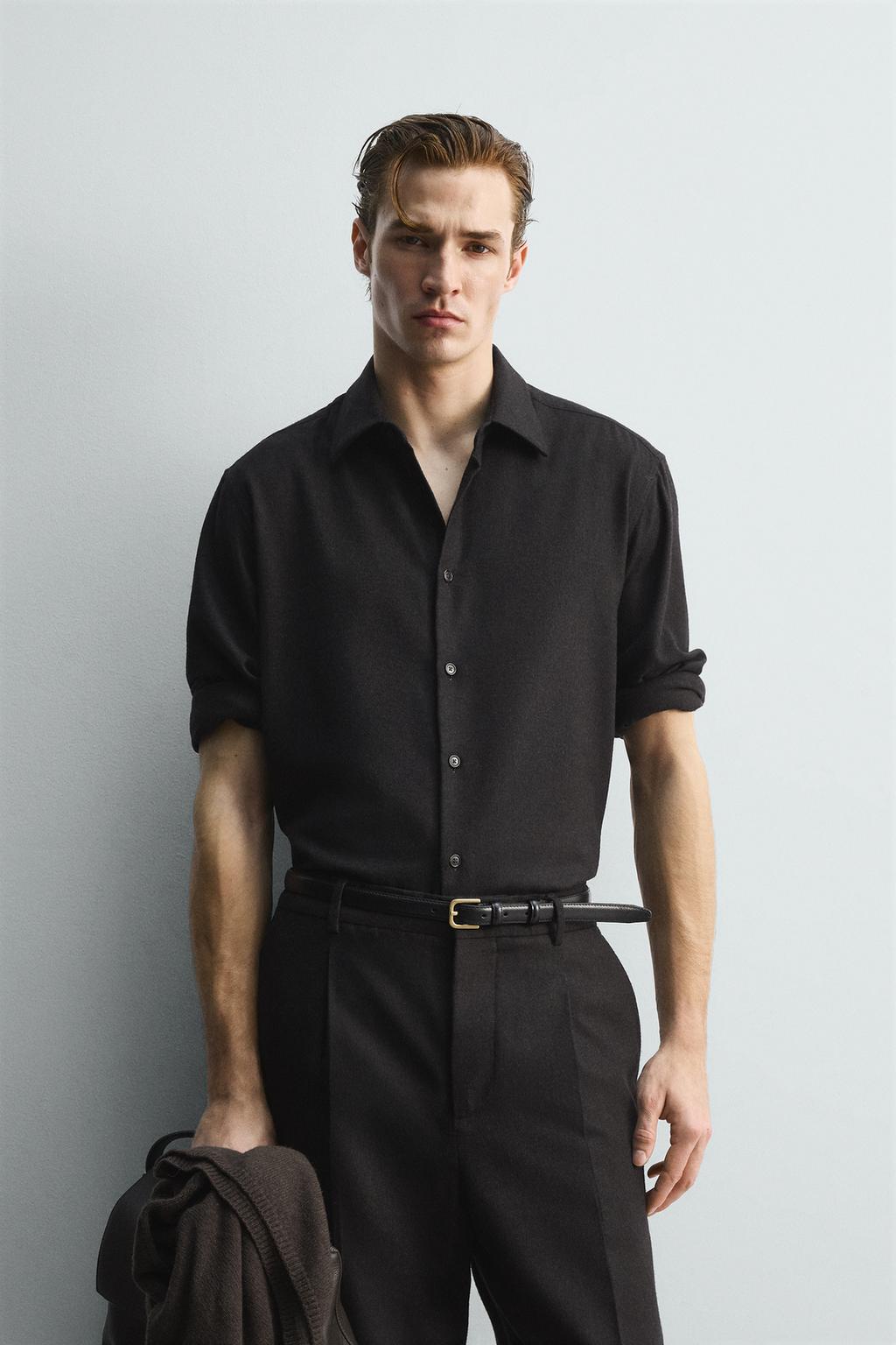 РУБАШКА СТРУЯЩЕГОСЯ ПОКРОЯ ИЗ СМЕСОВОЙ ШЕРСТИ LIMITED EDITION