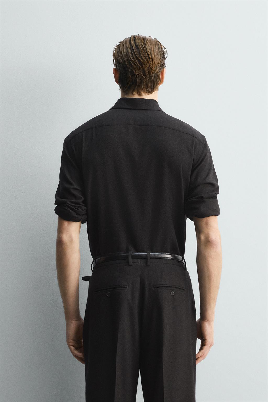 РУБАШКА СТРУЯЩЕГОСЯ ПОКРОЯ ИЗ СМЕСОВОЙ ШЕРСТИ LIMITED EDITION