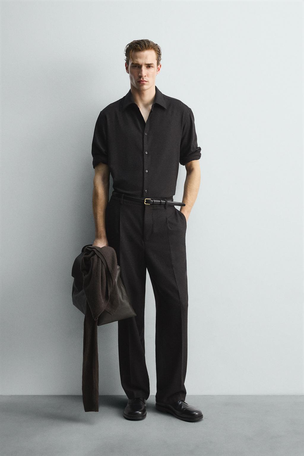 РУБАШКА СТРУЯЩЕГОСЯ ПОКРОЯ ИЗ СМЕСОВОЙ ШЕРСТИ LIMITED EDITION