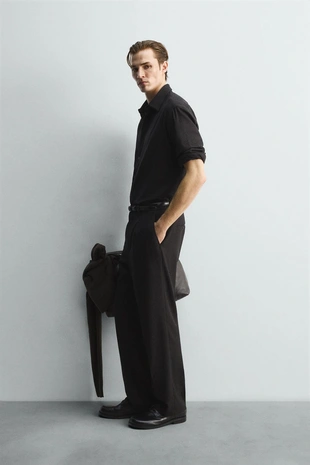 Рубашка струящегося покроя из смесовой шерсти LIMITED EDITION- Заказать в России