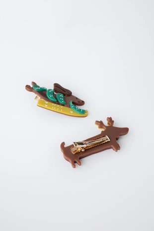 Купить Zara Набор из двух заколок-собачек олень