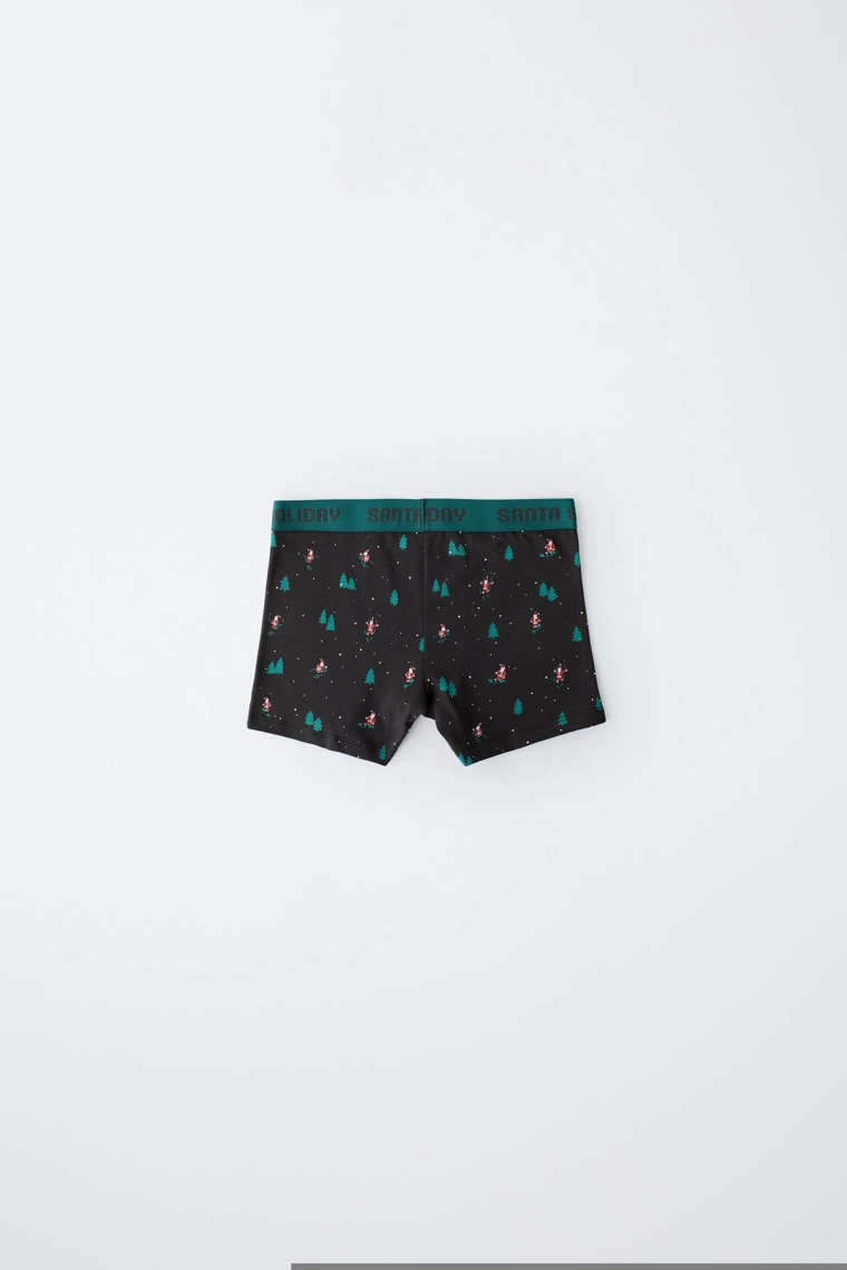 Набор из трех трусов с изображением санты и снеговика для возраста 6-14 лет