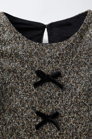 Бархатное платье с блестками и бантами- Заказать в России