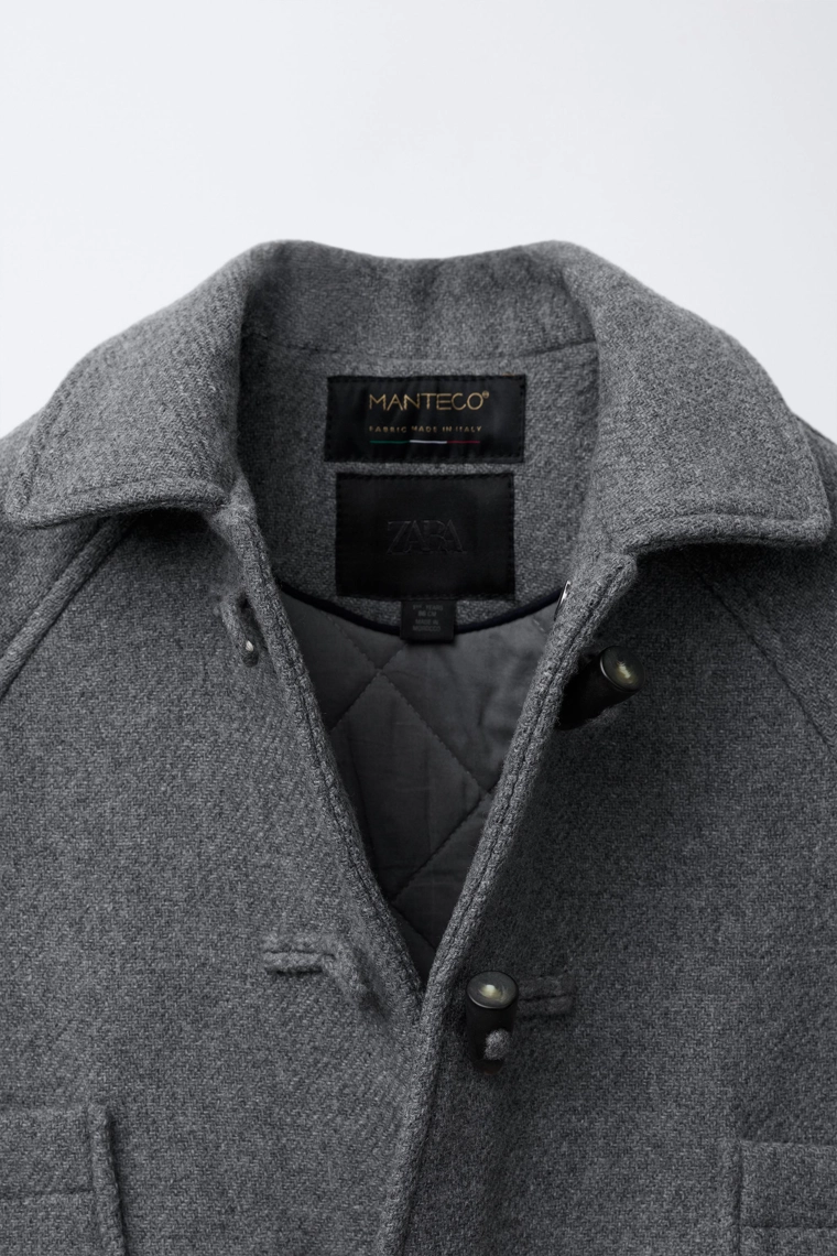 Пальто из меланжевой шерстяной смеси с застежками матроса