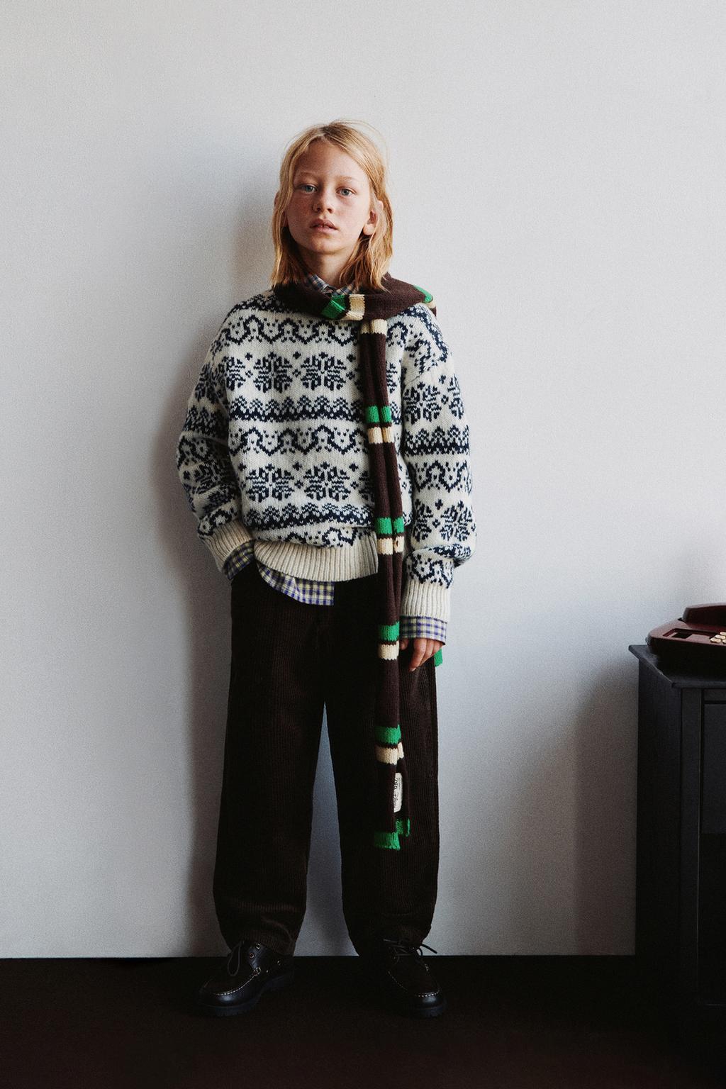 СВИТЕР С УЗОРОМ ИЗ ШЕРСТИ