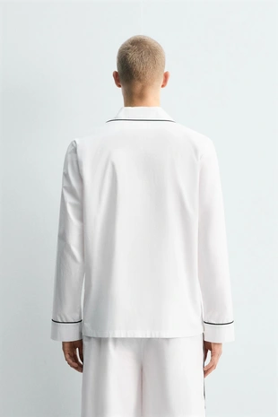 White | 4442/363/250 - Zara Пижамный комплект с контрастной отделкой, ограниченная серия