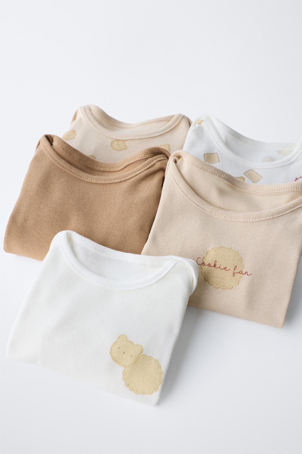 НАБОР ИЗ ПЯТИ БОДИ С ПРИНТОМ ПЕЧЕНЬЯ