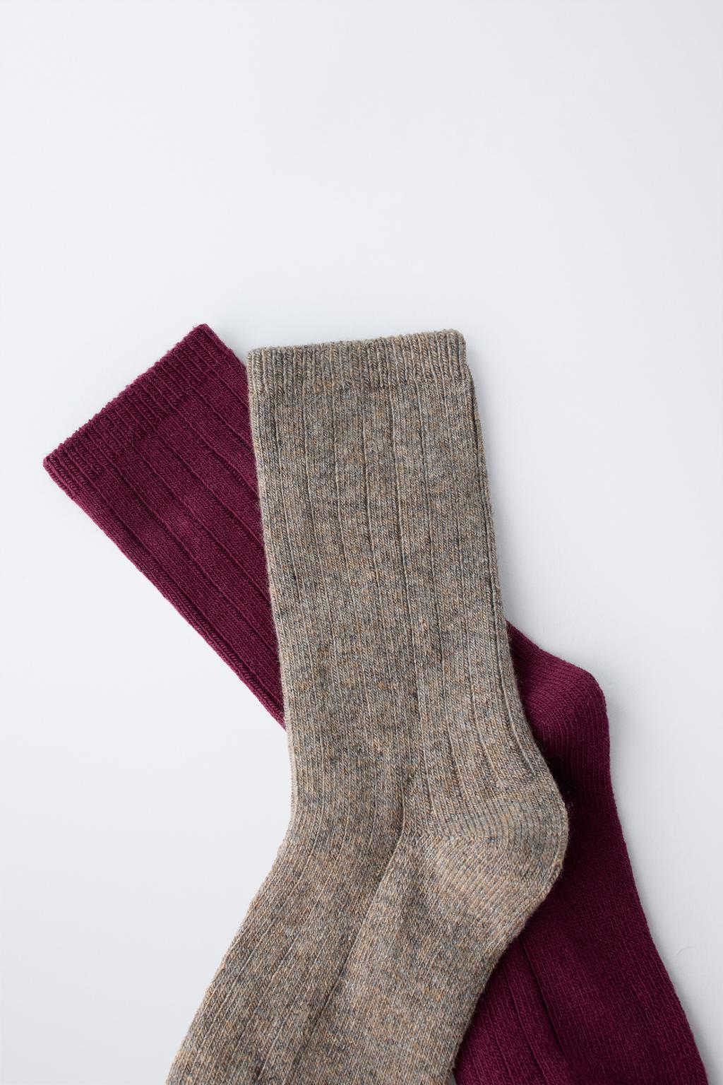 Набор из двух пар длинных ребристых носков