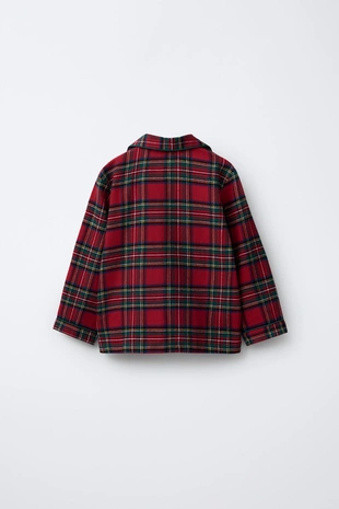 Red | 1618/599/600 - Zara 3–6 лет/фланелевая пижама в клетку