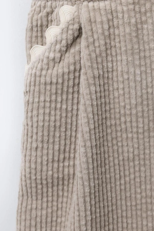 Длинный вельветовый комбинезон с волнистой отделкой- Заказать в России