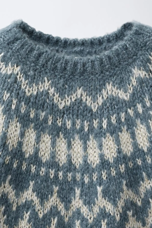 Жаккардовый свитер с блеском- Заказать в России