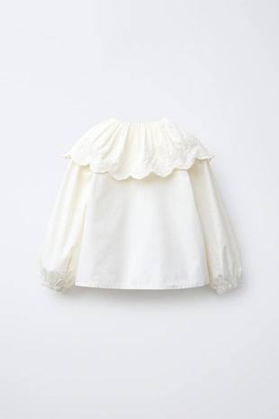 Купить Zara Блуза с большим отложным воротником и вышивкой