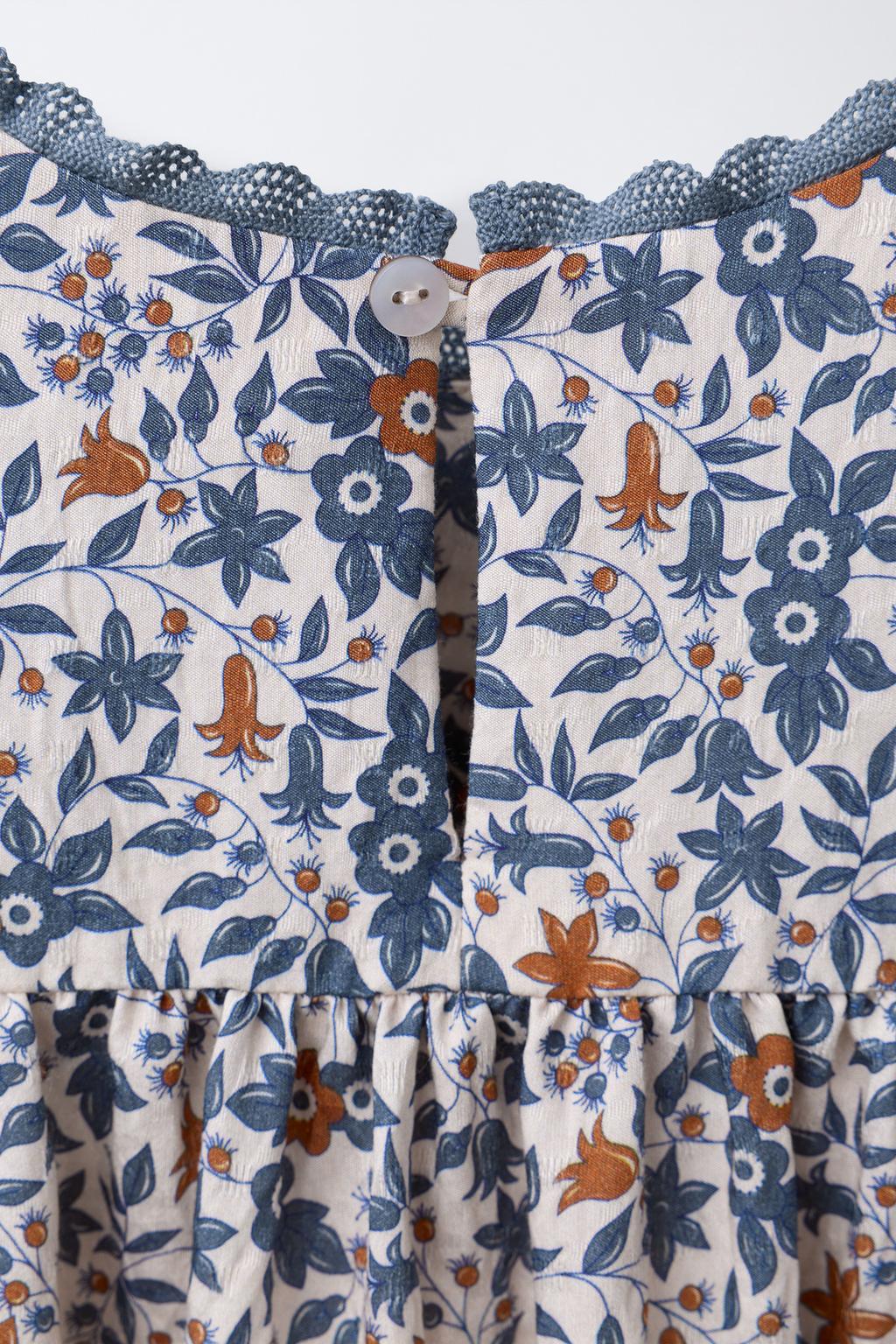 ПЛАТЬЕ С ЦВЕТОЧНЫМ ПРИНТОМ И КРУЖЕВОМ