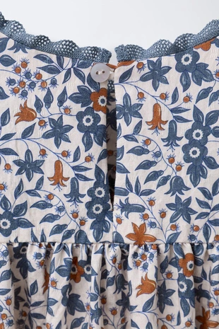 Платье с цветочным принтом и кружевом- Заказать в России