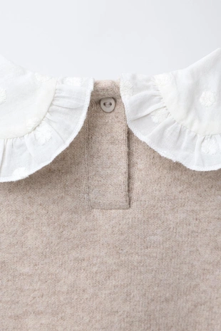 Футболка SOFT TOUCH с вышитым отложным воротником- Заказать в России