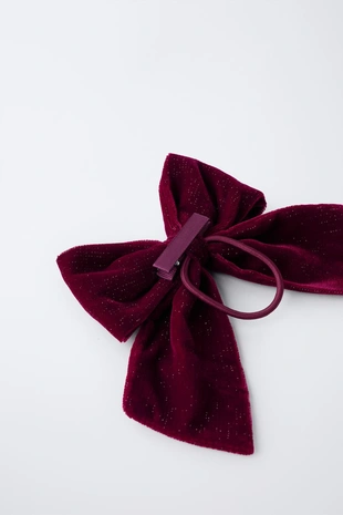 Купить Zara Бархатная резинка для волос с блестящими бантами