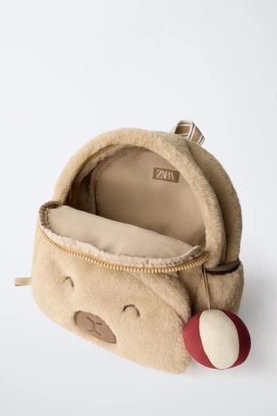 Рюкзак из искусственного меха с животным узором- Заказать в России