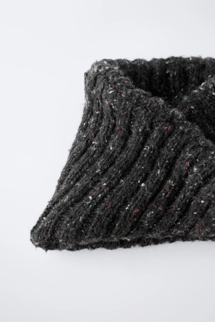 Grey | 3739/544/802 - Zara 6-14 лет/ вязаный воротник с пуговицами и шерстью