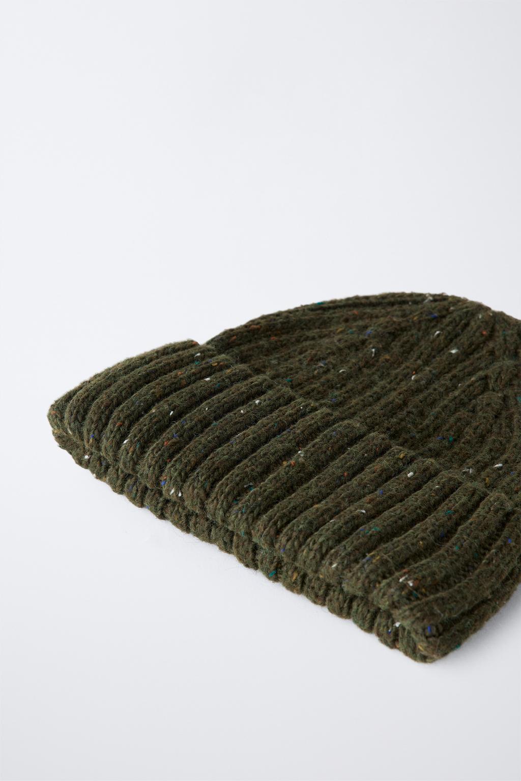 3-14 ЛЕТ/ ВЯЗАНАЯ ШАПКА С ОТВОРОТОМ И ШЕРСТЬЮ