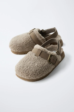 Сабо из искусственной овчины- Заказать в России