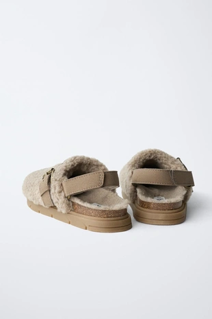 Сабо из искусственной овчины- Заказать в России